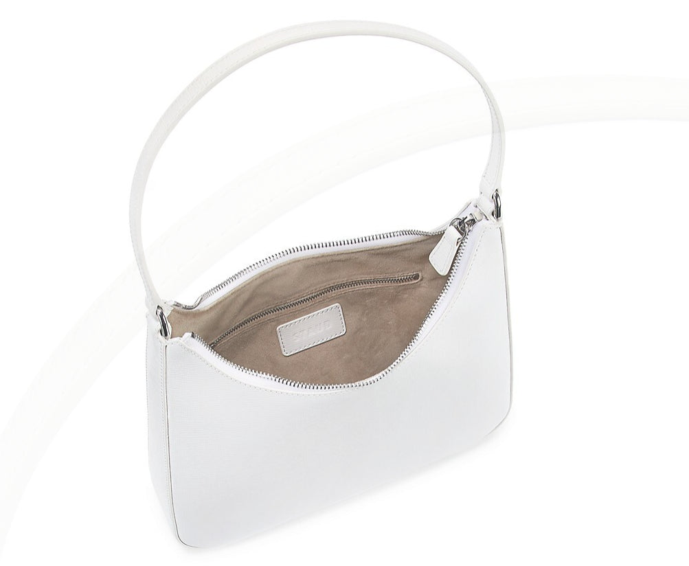 Staud Women Alec Leather Shoulder Bag White OS