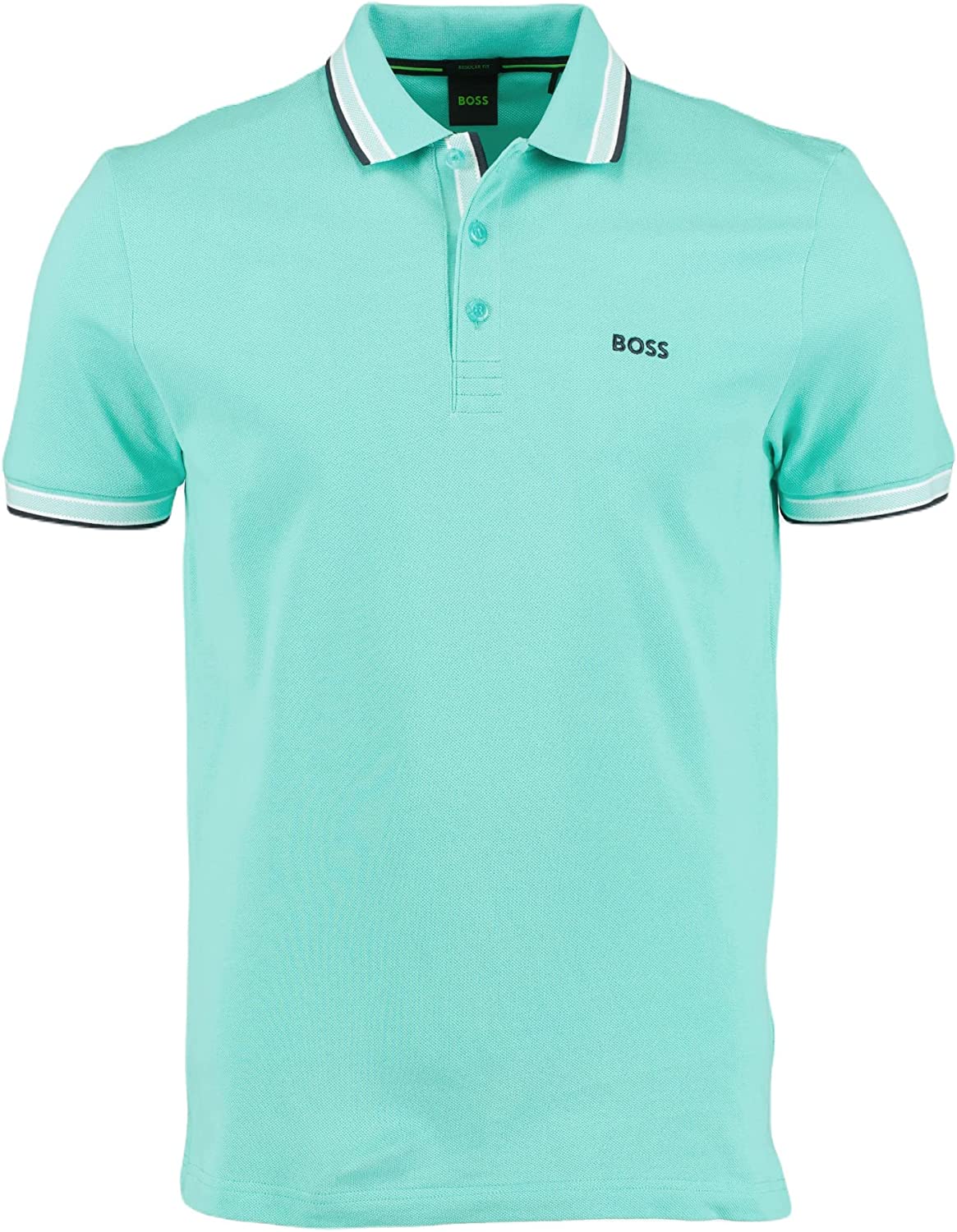 Hugo Boss Men's Paddy Regular Fit Cotton Pique Polo T-Shirt Open Green