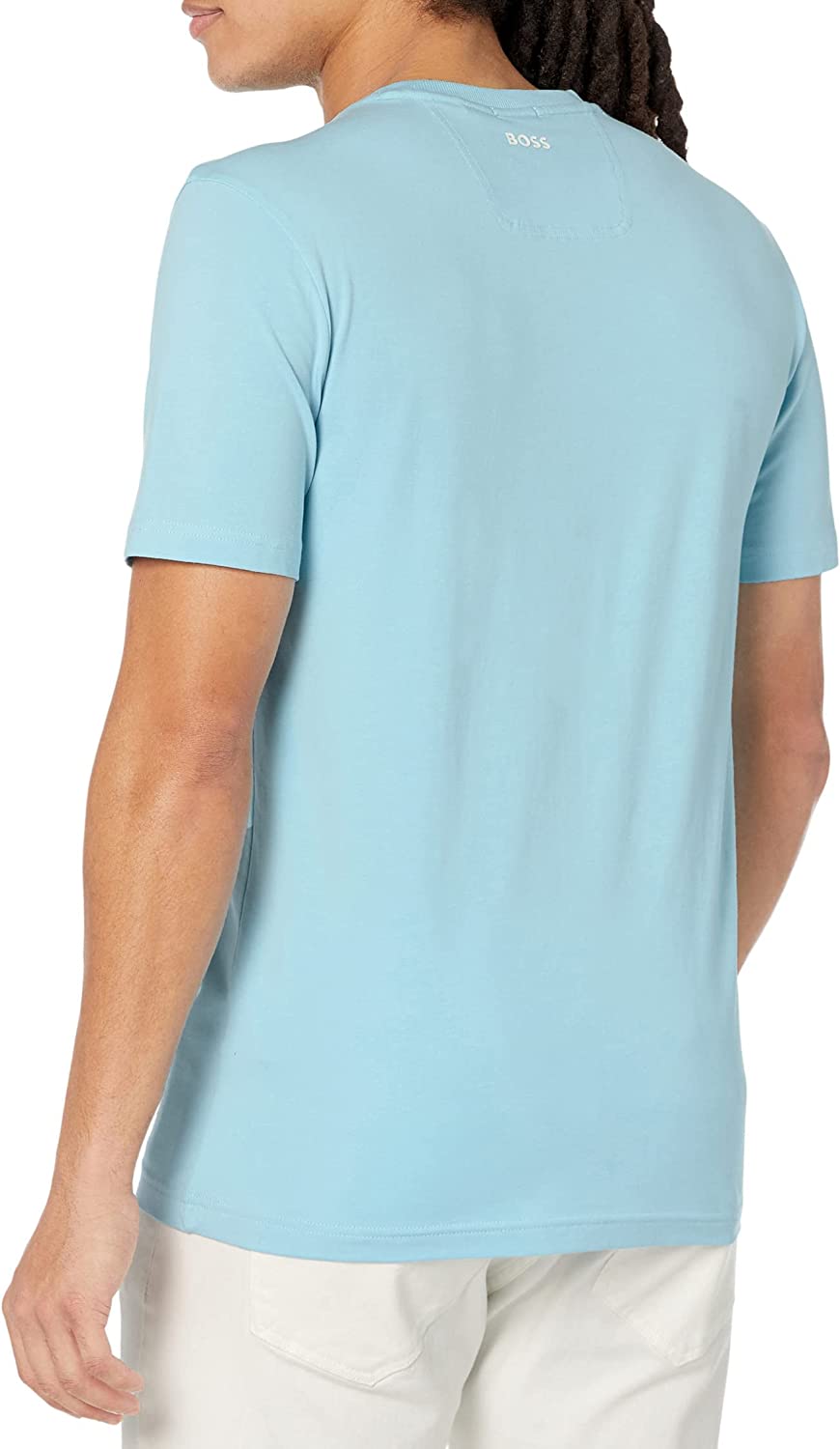 BOSS Men's Contrast Circle Logo Cotton T-Shirt, Clear Skies Blue