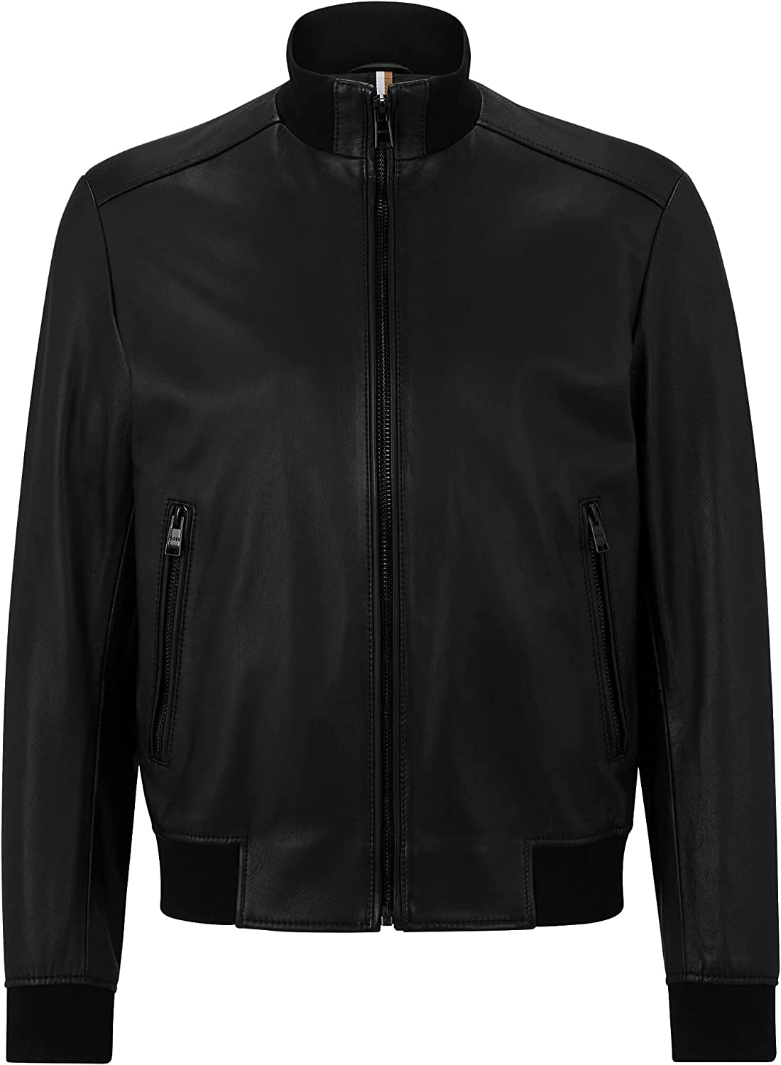 Hugo Boss Men's Manoel Black Leather Bomber Jacket