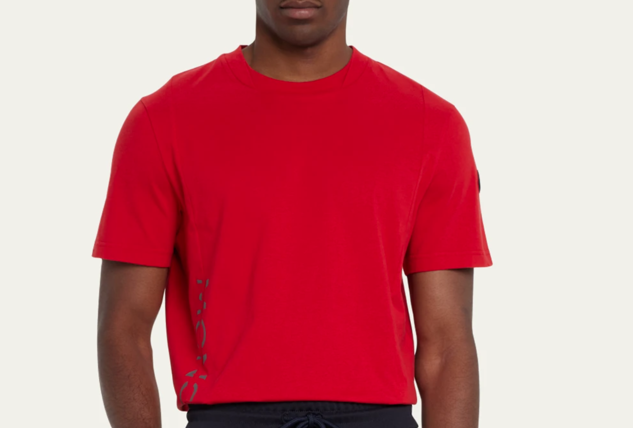 Moncler Men's Maglia Split Logo T-Shirt, Red