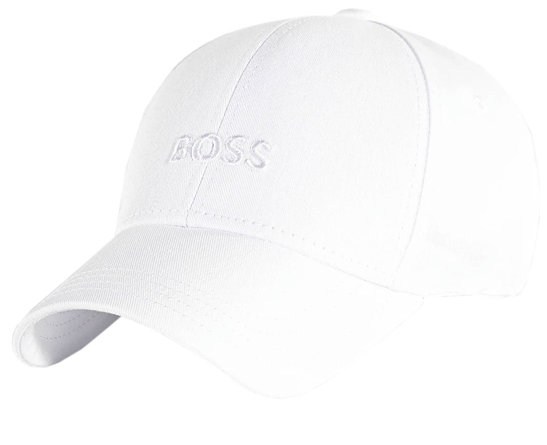 Hugo Boss Men's White Cotton Tonal Logo Cap