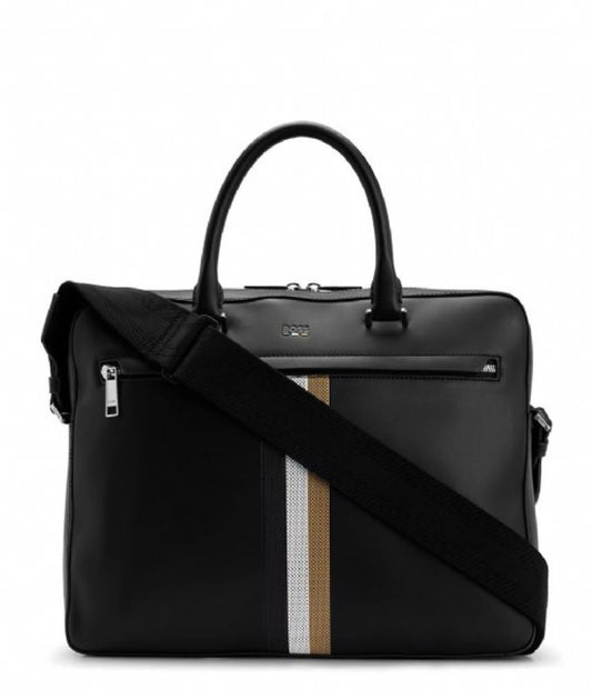 BOSS Iconic Stripe Smooth Vinyl Executive Briefcase