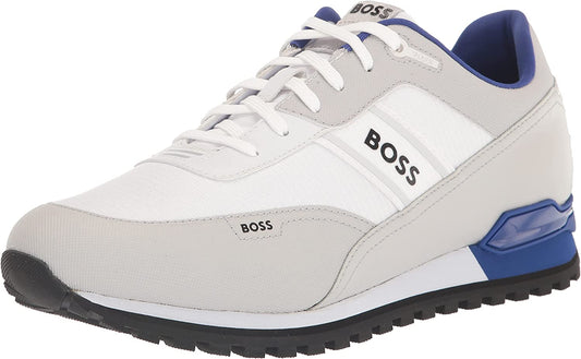 BOSS Men's Running Style Low Profile Mesh Sneakers with Constrast Bold Sole