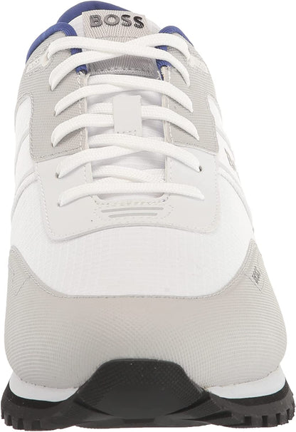 BOSS Men's Running Style Low Profile Mesh Sneakers with Constrast Bold Sole