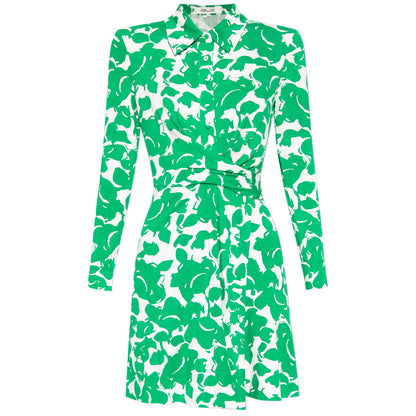 Diane von Furstenberg DVF Women's Didi Green Floral Mini Dress