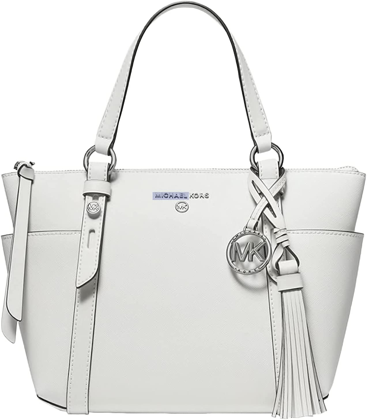 Michael Michael Kors Women's Sullivan Small Convertible Tote Bag Handbag Optic White Leather