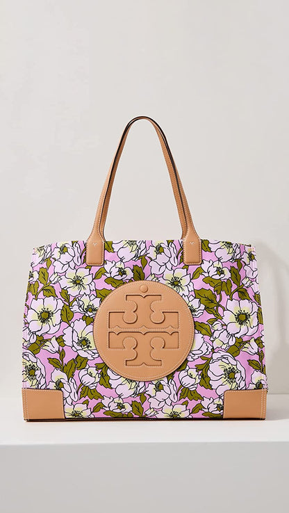 Tory Burch Women's Ella Printed Tote, Aster/Pink/Flower