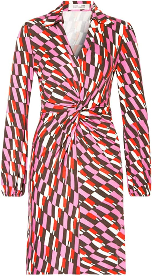 Diane von Furstenberg DVF Women's Chuck Ruched Front Slinky Jersey Stretch Dress