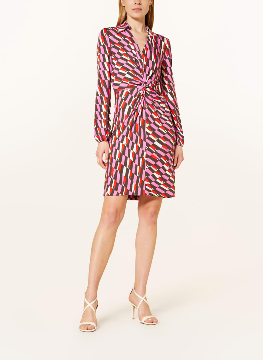 Diane von Furstenberg DVF Women's Chuck Ruched Front Slinky Jersey Stretch Dress