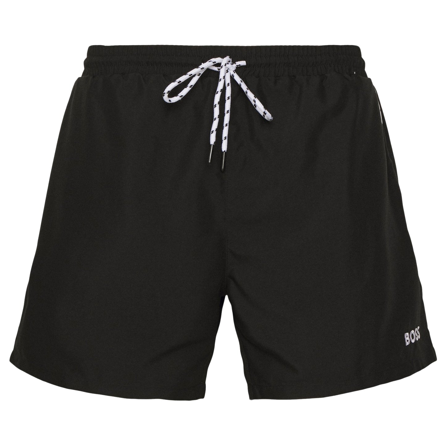 Hugo Boss Men's Pearleye Black Drawstring Waist Swim Shorts, Large