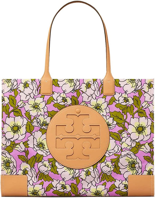 Tory Burch Women's Nylon Ella Flower-Print Small Tote Handbag