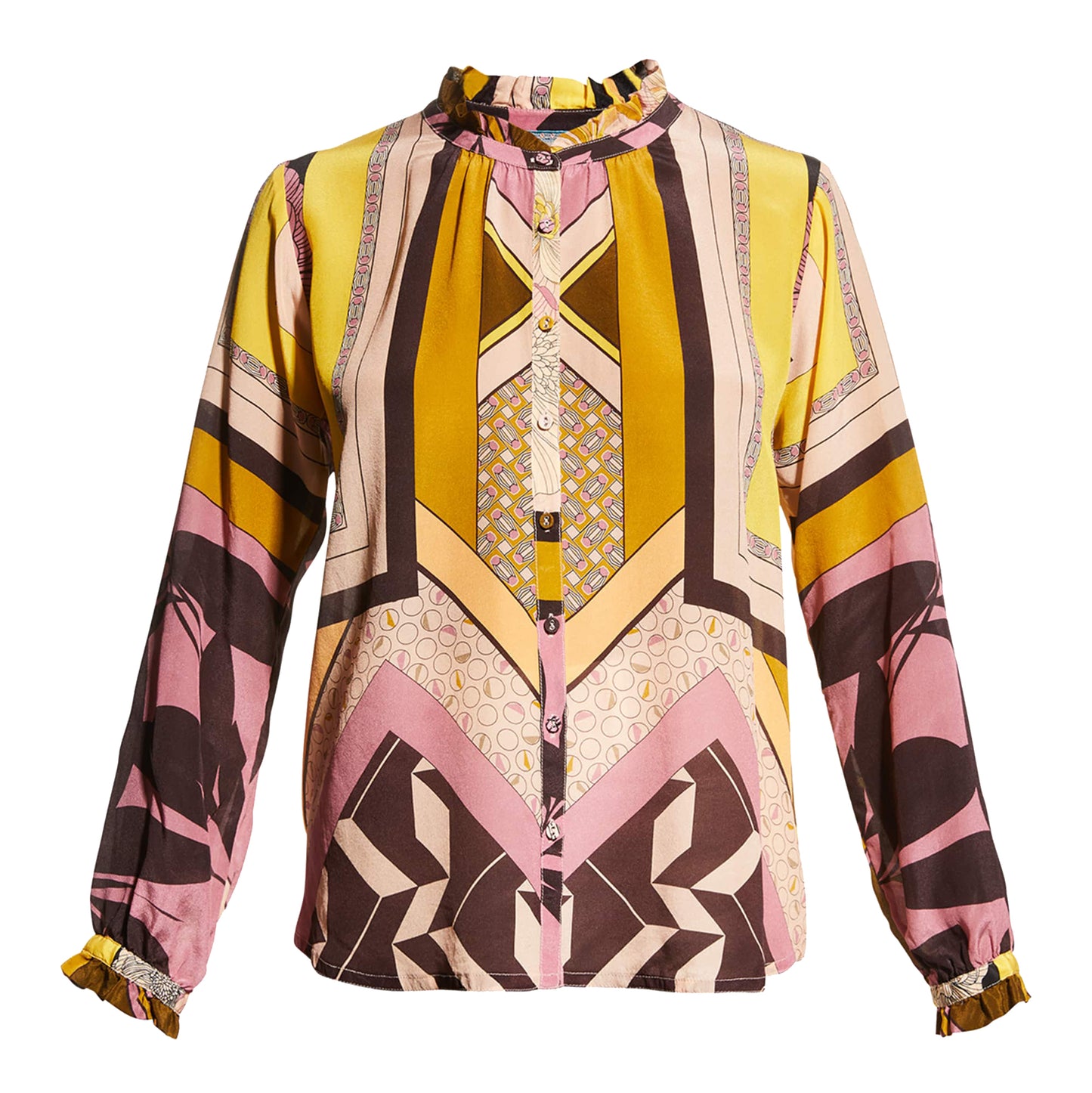 Johnny Was Women's Anabel Silk Blouse Top Multi Color