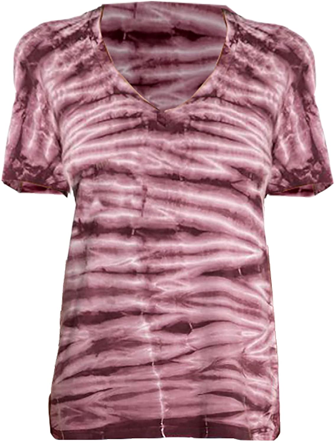 Johnny Was Calme Purple Tie Dye Layering Tee V-Neck