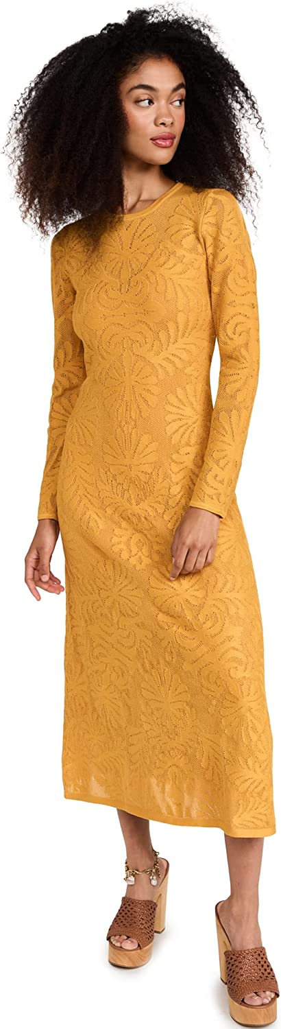 Ulla Johnson Women Angelica Goldenrod Jacquard Knit Midi Dress