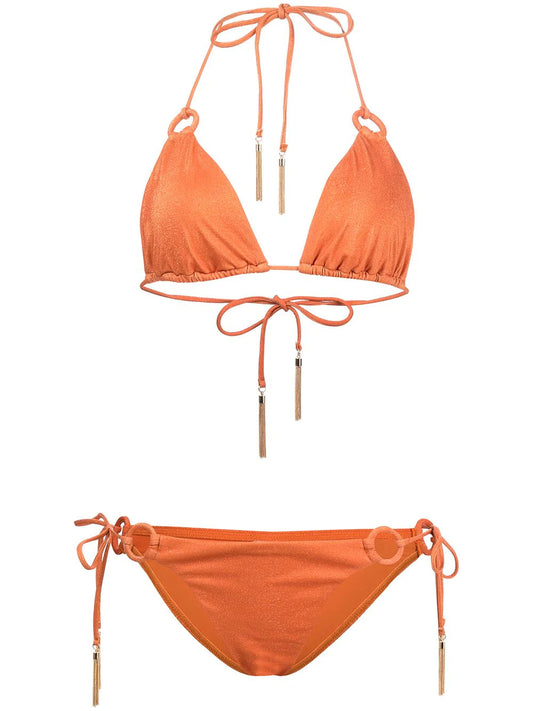 Zimmermann Anneke Lurex Ring Tie Bikini Ginger