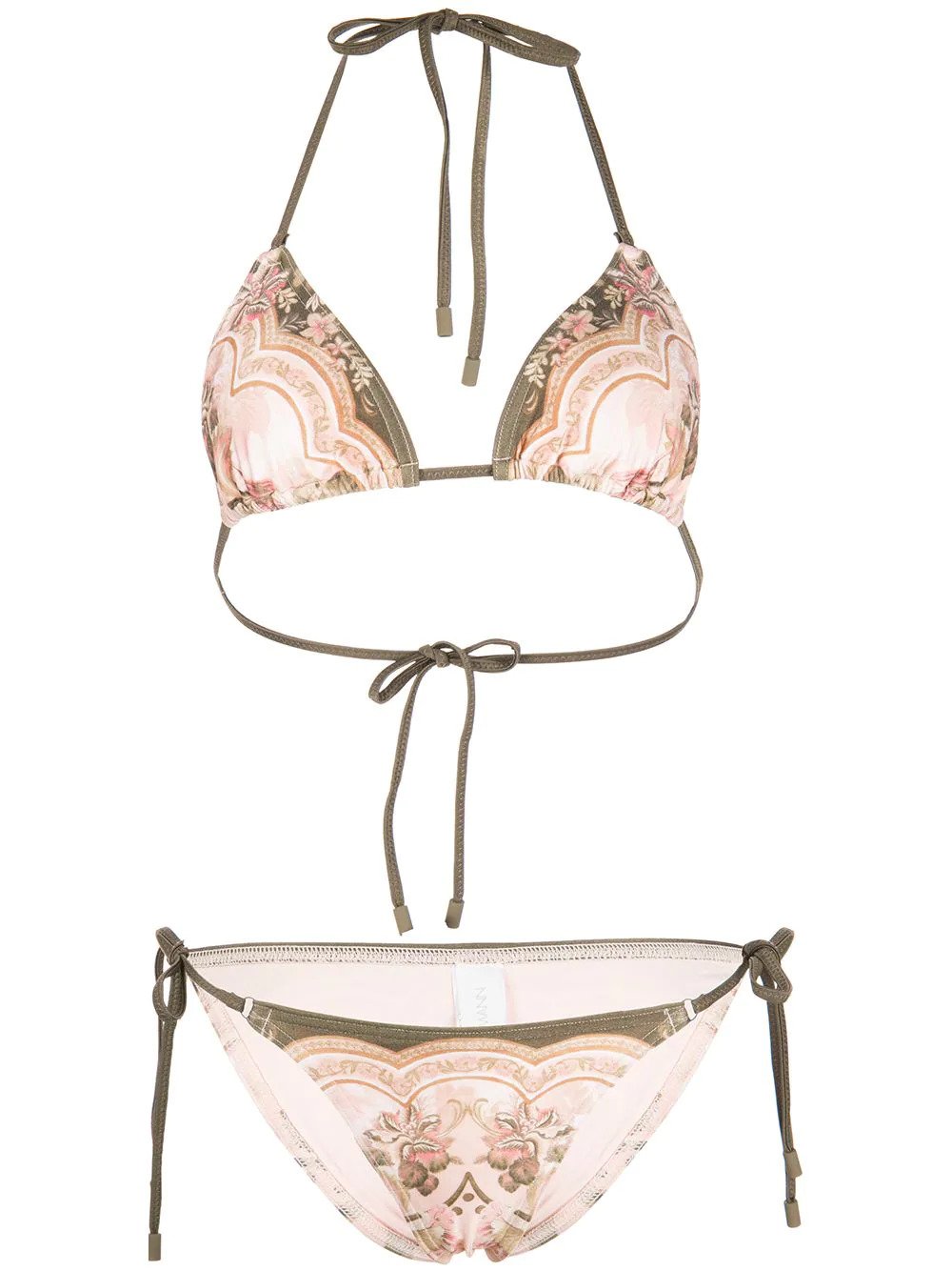 Zimmermann Lyre Mini Tri Bikini Khaki Palm