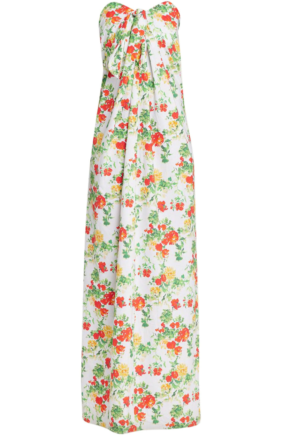 Caroline Constas Women Kaia Yellow Red Blanc Floral Dress Gown