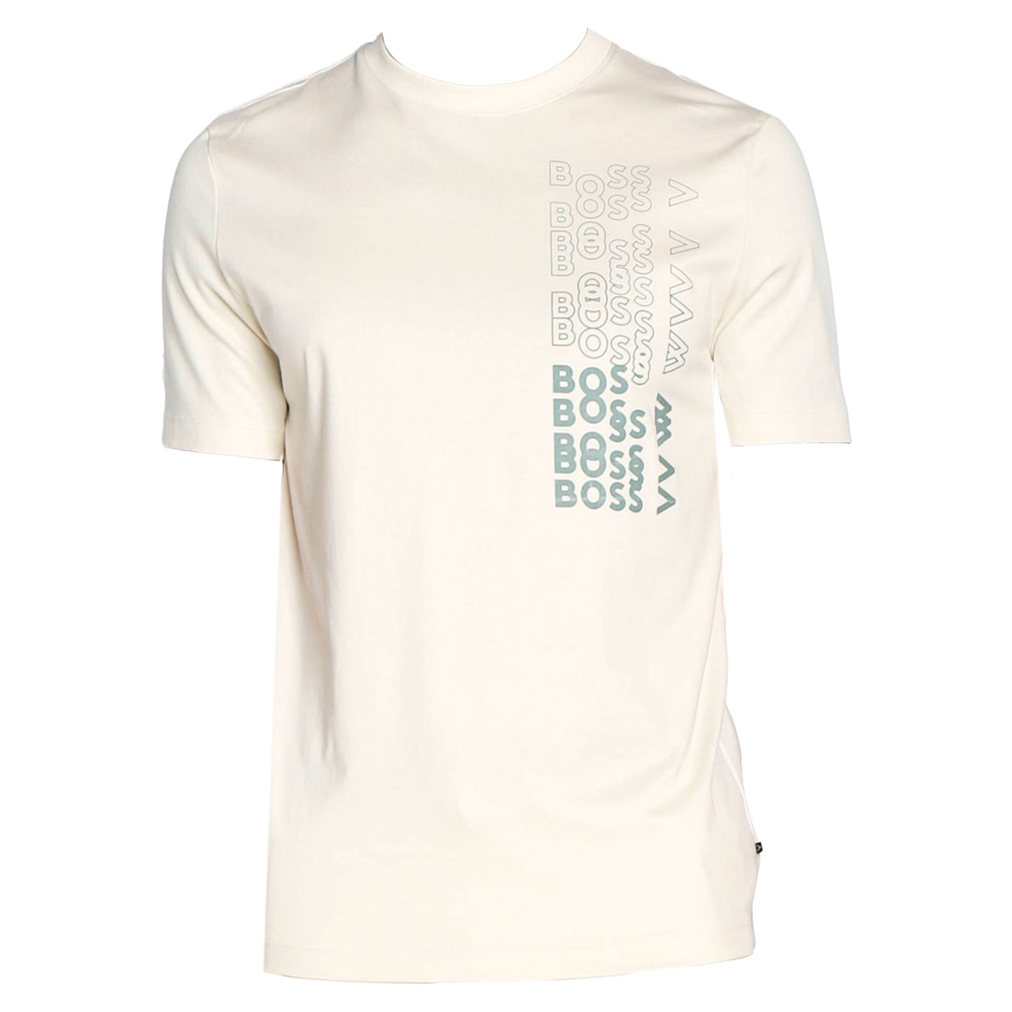 Hugo Boss Men Tiburt 311 Beige Short Sleeve Logo Crew Neck Cotton T-Shirt