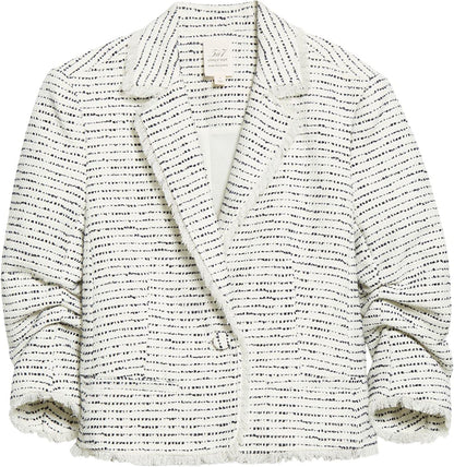 Cinq à Sept Women Tweed Khloe Stylish Blazer Jacket Ivory/Navy