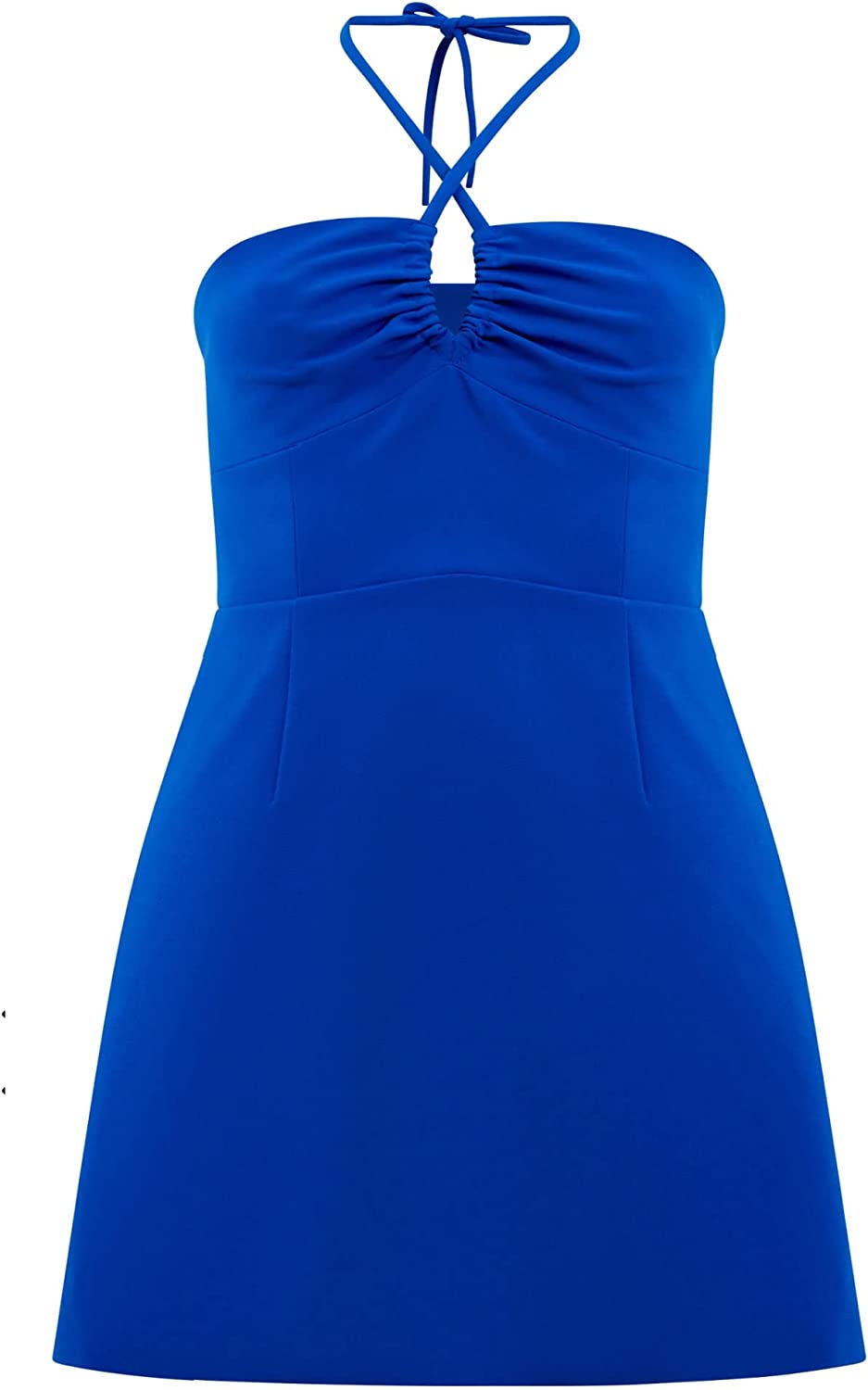 French Connection Women's Whisper Ruth Strap Halt Neck Dress, Nautical Blue