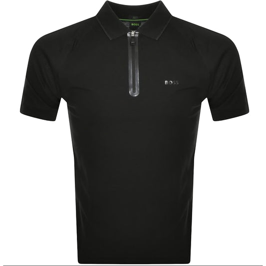 Hugo Boss Men Philix Slim Fit Half Zip Polo T-Shirt 001-Black