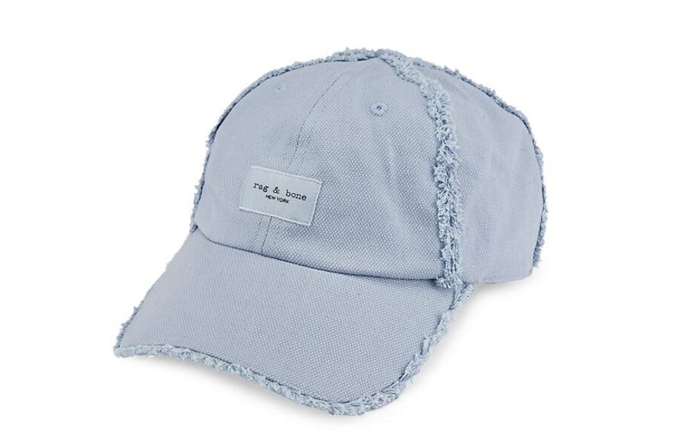 rag & bone Women's Addison Canvas Baseball Cap, Grey Blue