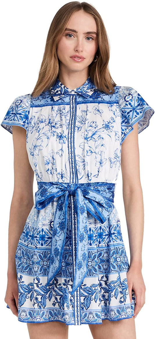 Alice + Olivia Women's Tiffie Mini Dress, Greek Tile