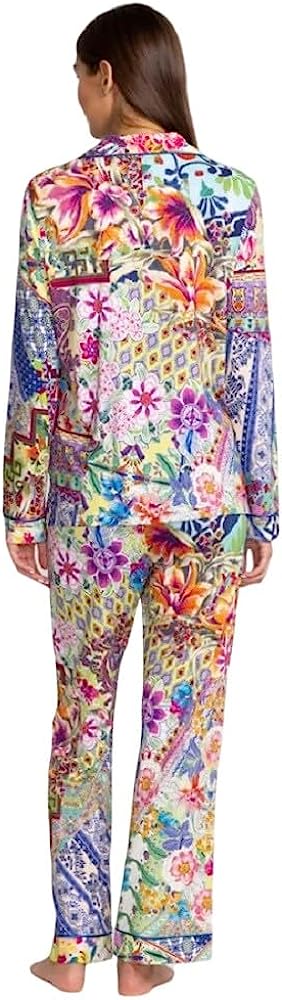 Johnny Was Women Talavera Floral 100% Pima Cotton Long Pajama Set Multicolor