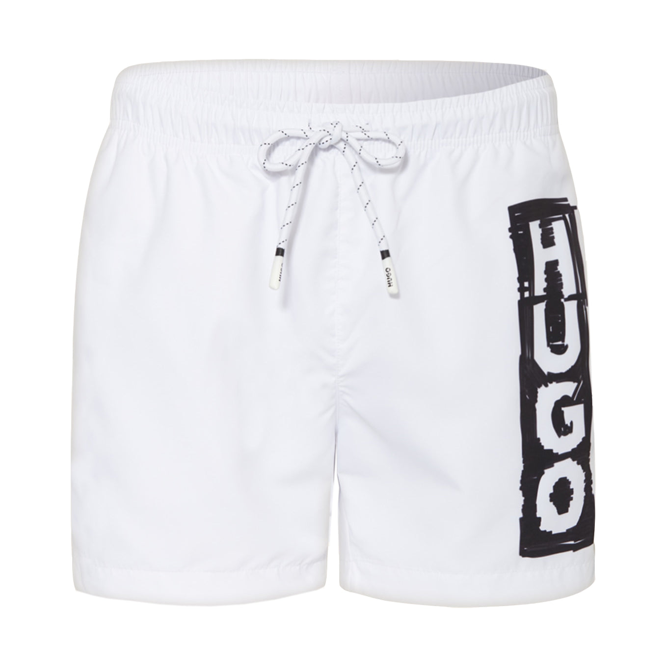 Hugo Boss Men's White Tag Logo Swim Shorts