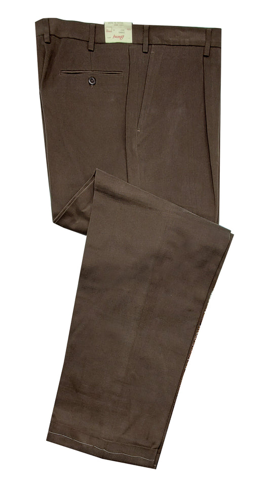 Brioni Men's Cortina Dark Brown Brushed Cotton Pants