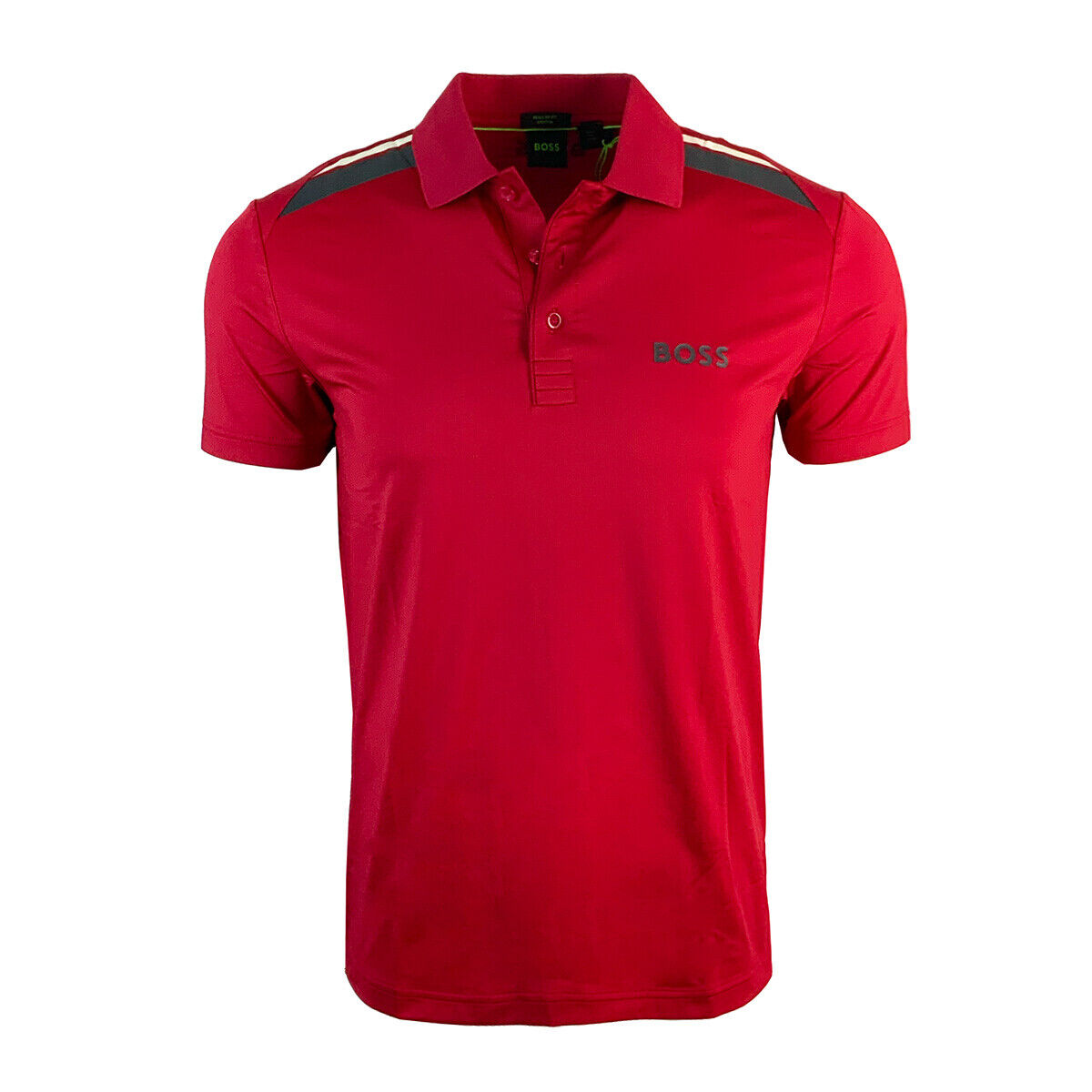 Hugo Boss Men Paddy Tech Polyester Stretch Polo T-Shirt Red