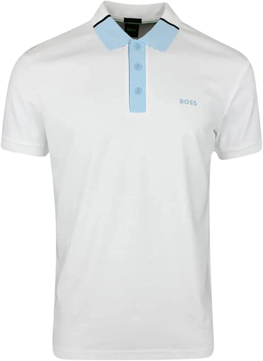 Hugo Boss Men's Paddy 3 NCSA White Cotton Polo Short Sleeve T-Shirt