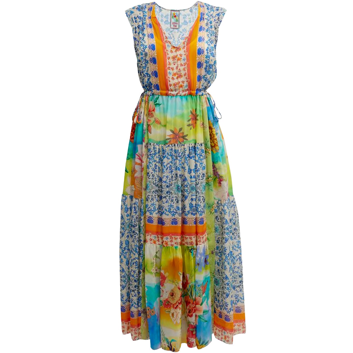 Johnny Was Lylarae Natania Printed Slip Sleeveless Midi Dress