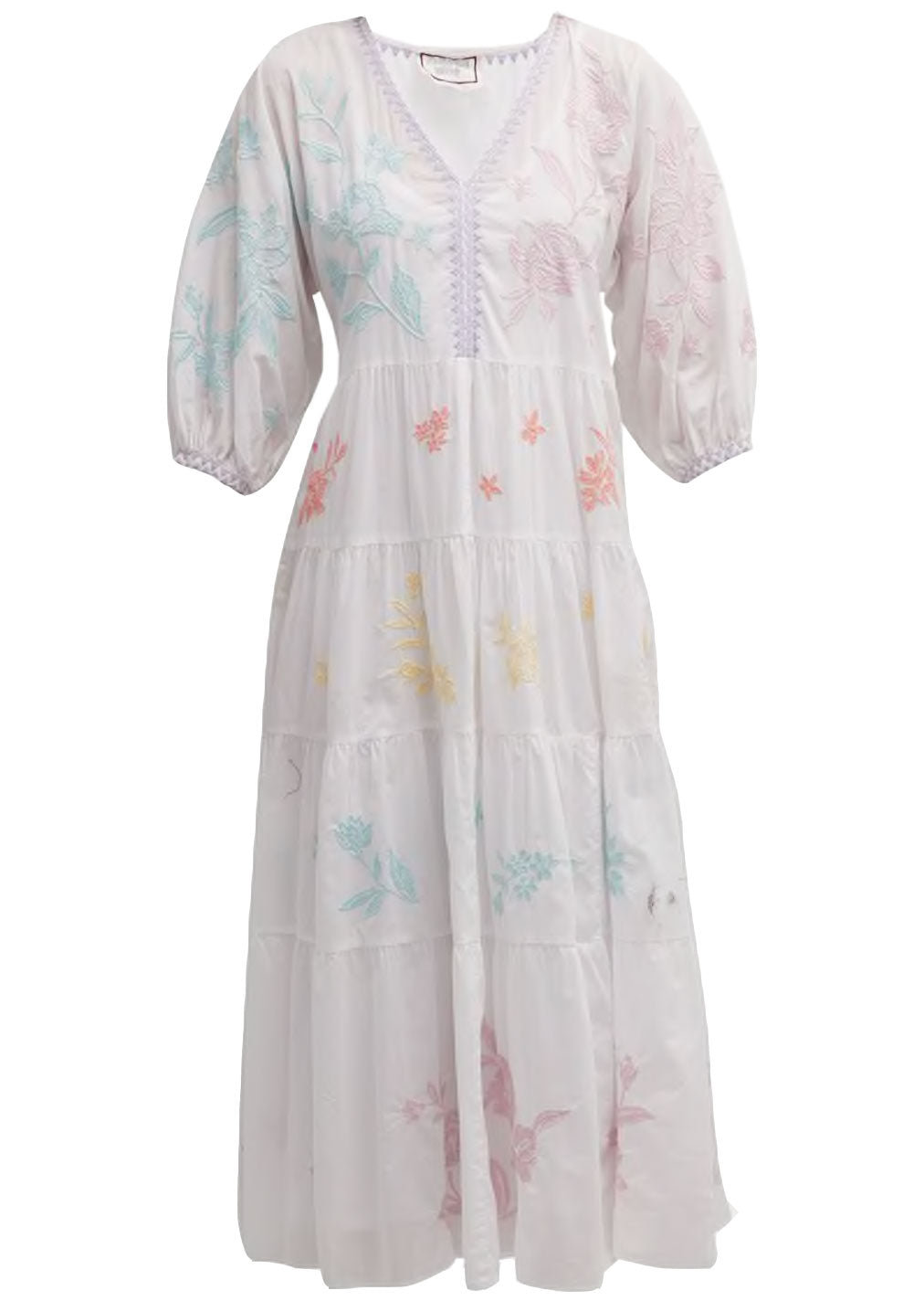 Johnny Was Women Hazel Dolman Embroidered Tiered Midi Dress