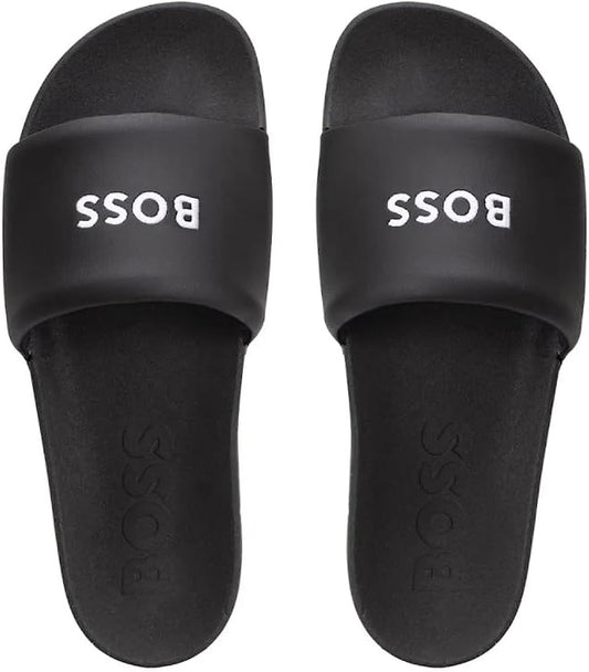 Hugo Boss Men's Reese Pool Slides Shoes, Black