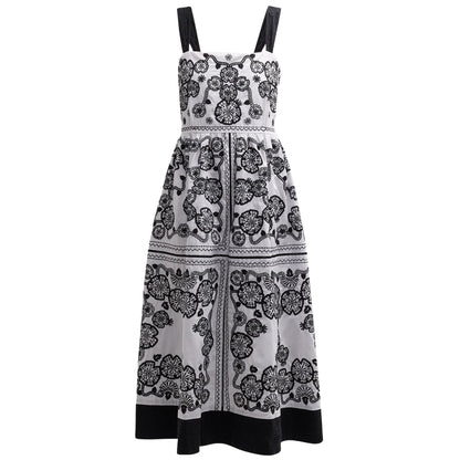 Johnny Was Women Mel Embroidered Square Neckline Midi Dress