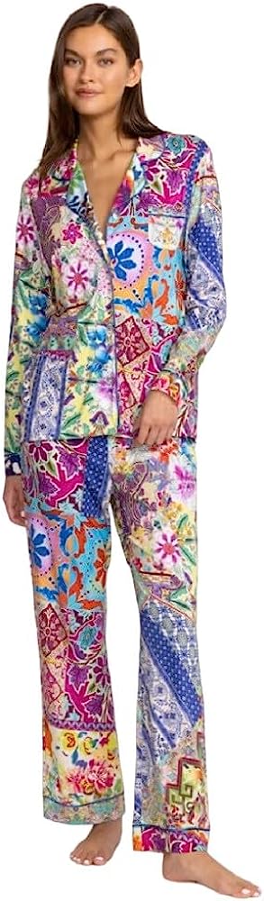 Johnny Was Women Talavera Floral 100% Pima Cotton Long Pajama Set Multicolor