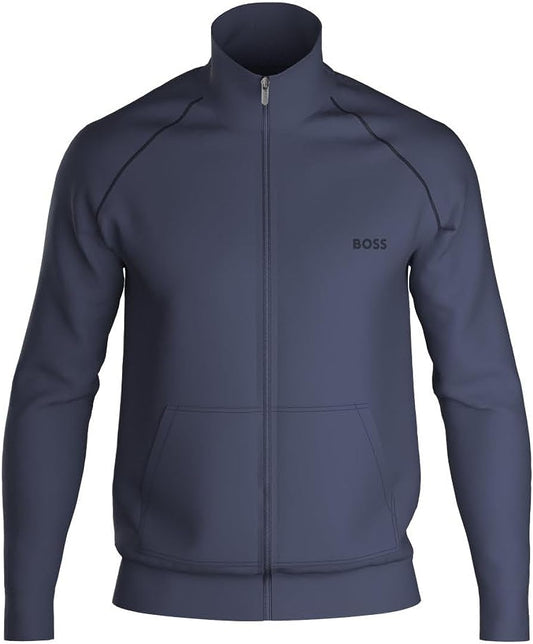 HUGO BOSS Men Mix&Match Zip Up Cotton Track Jacket Spruce Blue