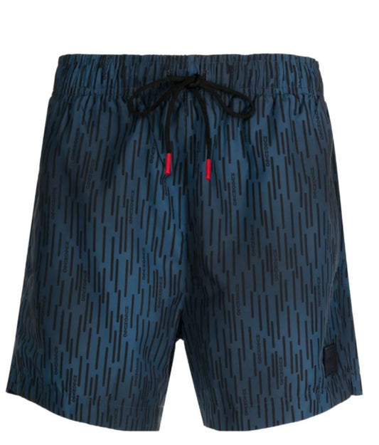 Hugo Boss Men Rover Dark Blue Drawstrings Logo Swim Shorts