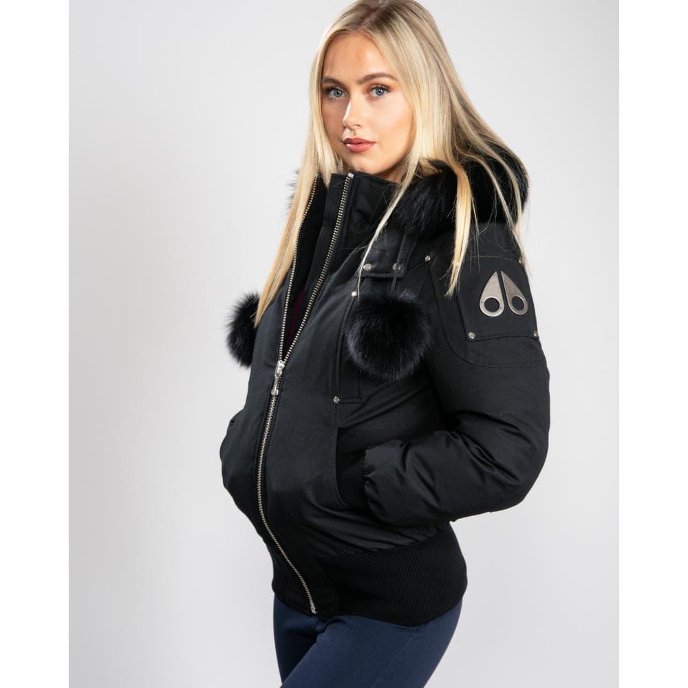 Moose Knuckles Women Black Debbie Classic Bomber Down Jacket Coat