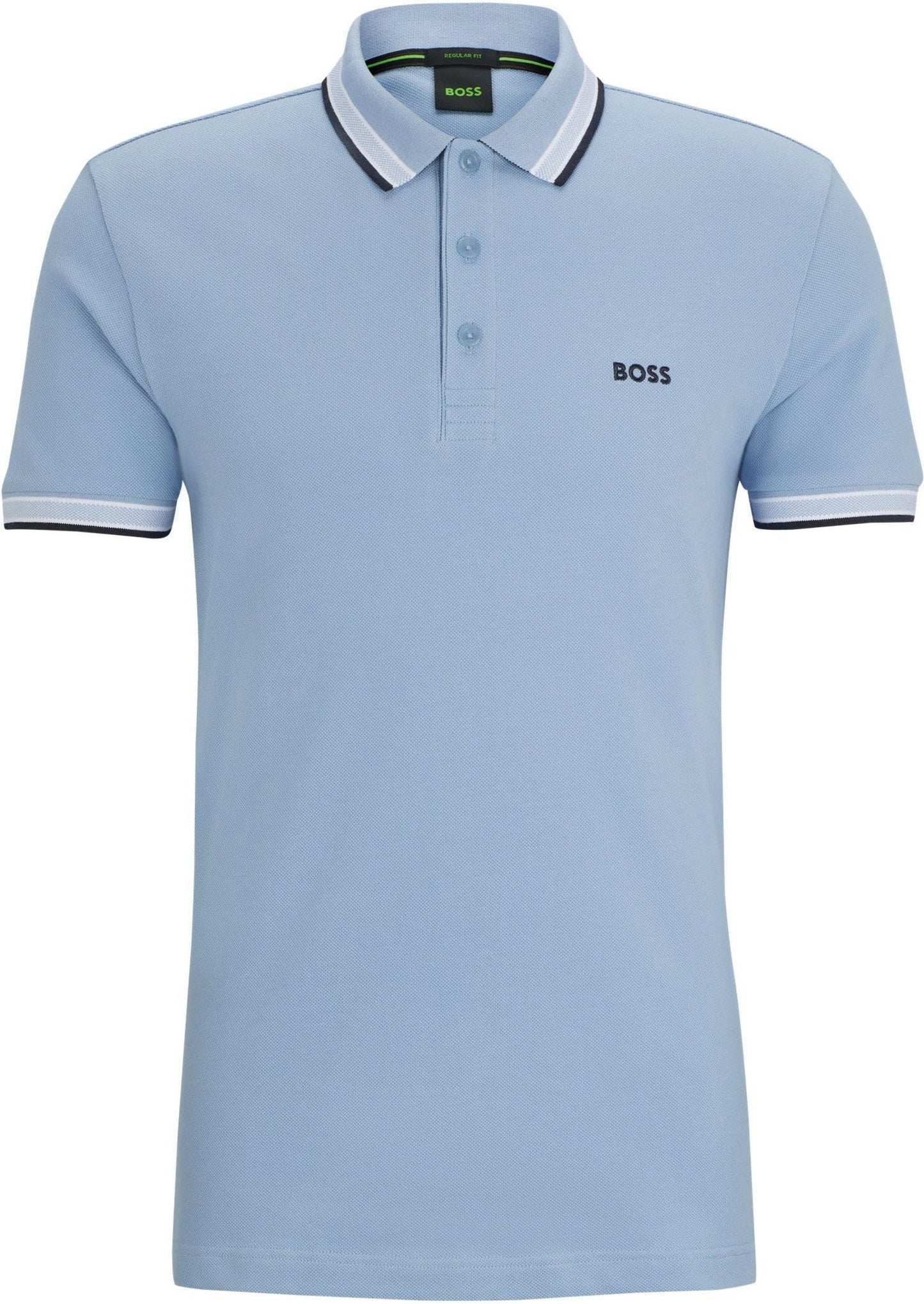 Hugo Boss Paddy 498-Open Blue Short Sleeve Pique Cotton Polo Shirt