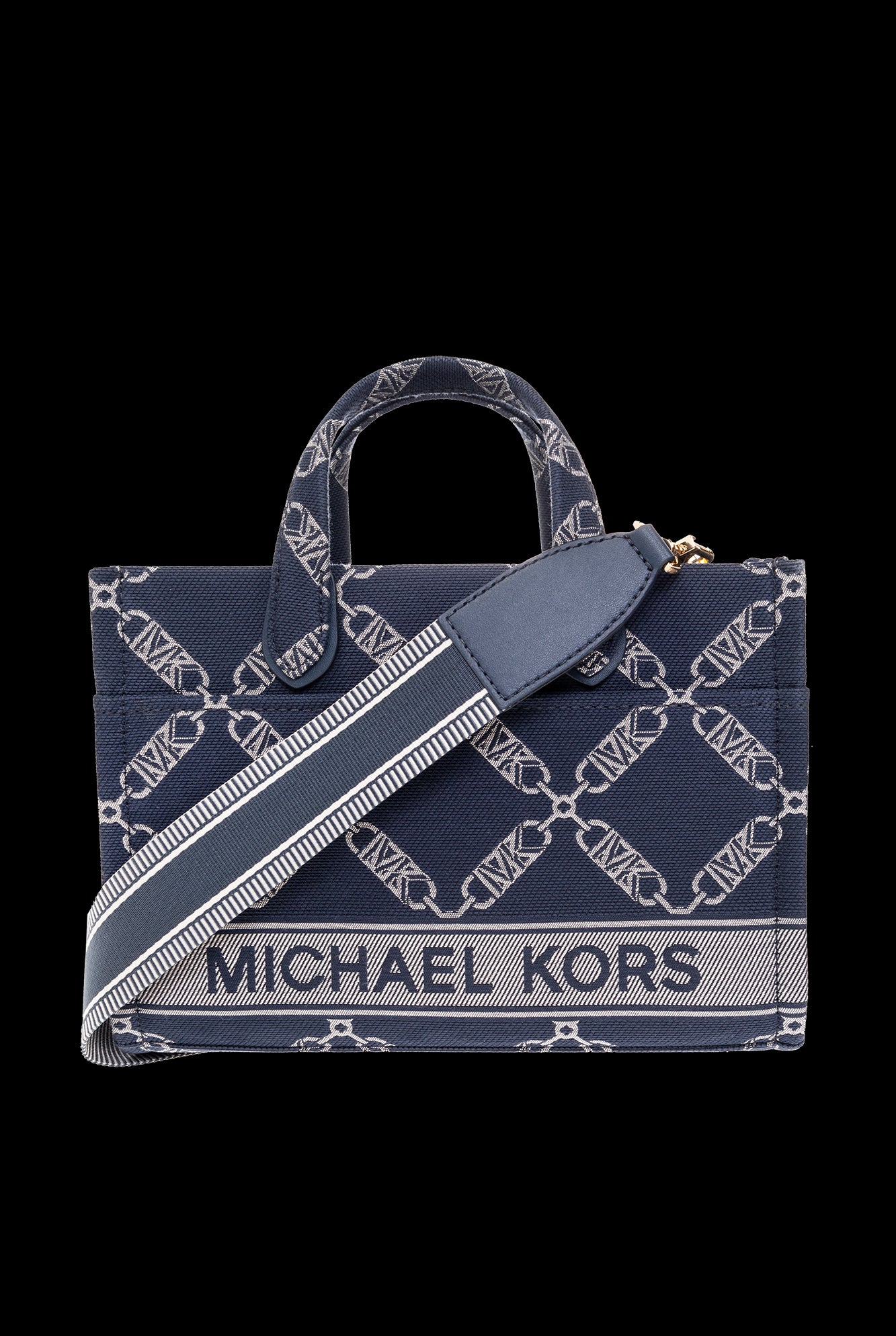 Michael Michael Kors Women's Navy Blue Gigi Canvas Tote Crossbody Handbag