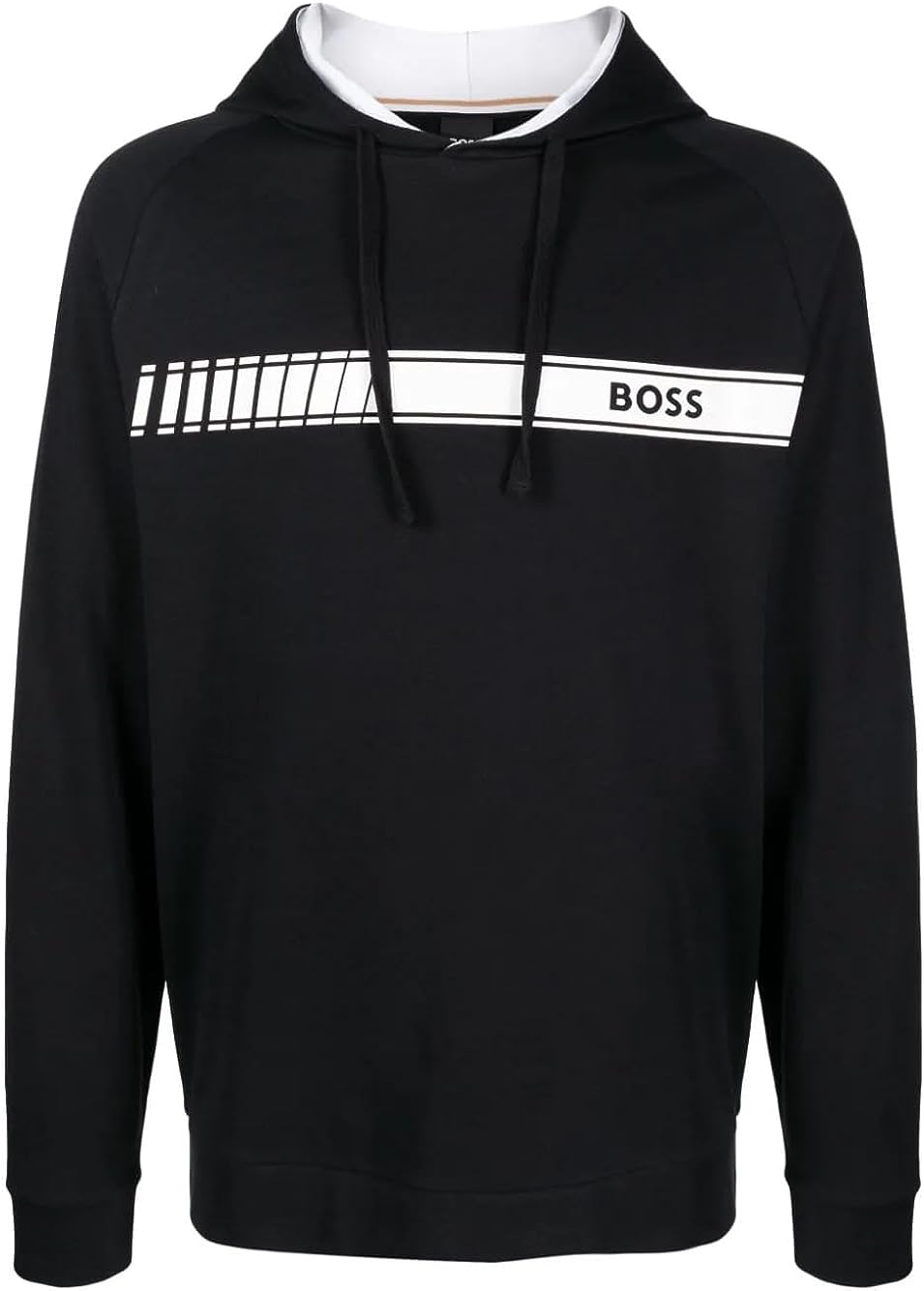 Hugo Boss Men's Black Cotton Authentic Hoodie with With Logo Detail