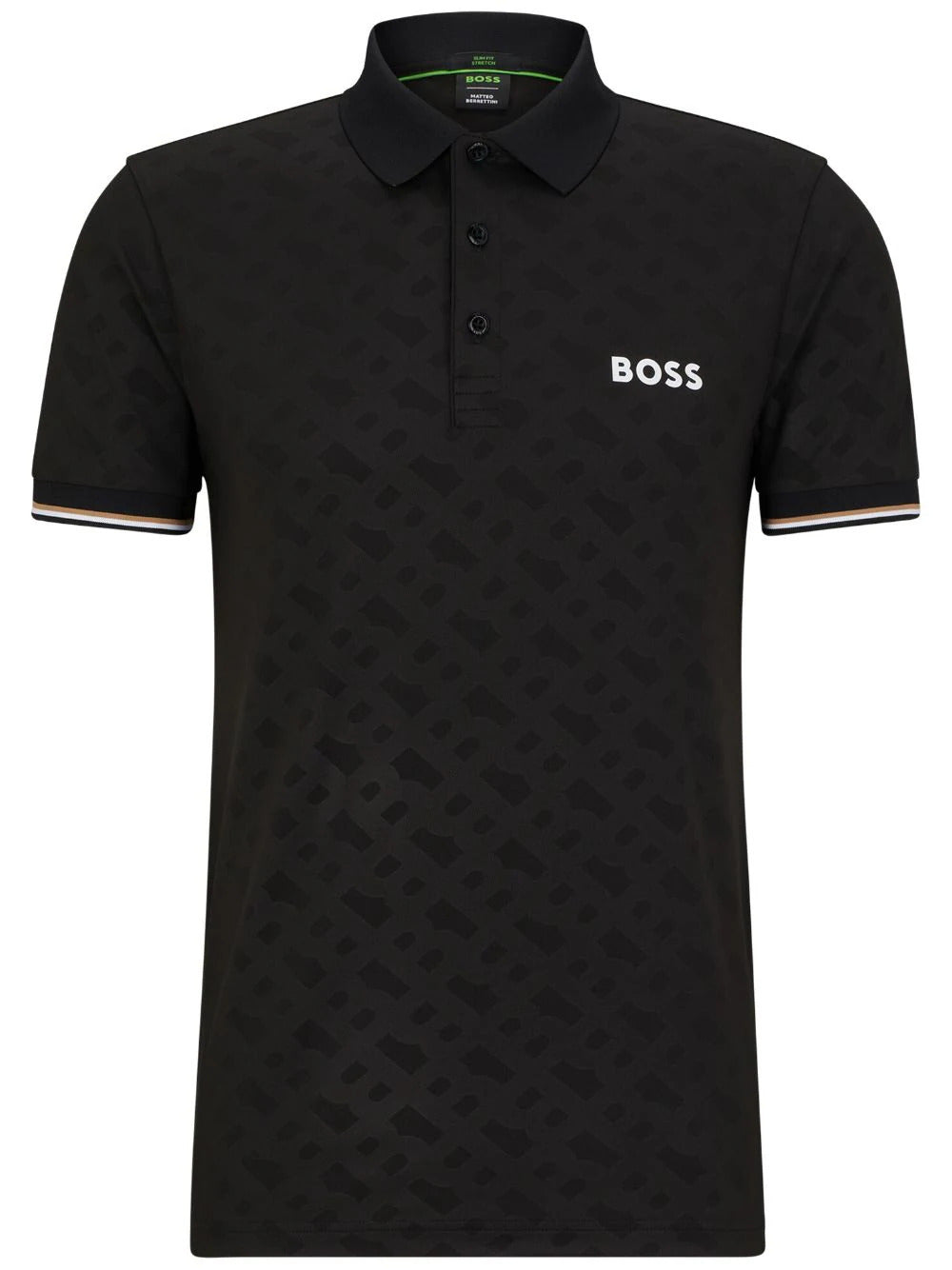 Hugo Boss Men's Black Embossed Logo Pateo MB 12 Short Sleeve Polo T-Shirt