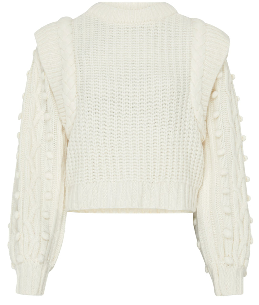 Farm Rio Off-White Braided Sweater Off-White