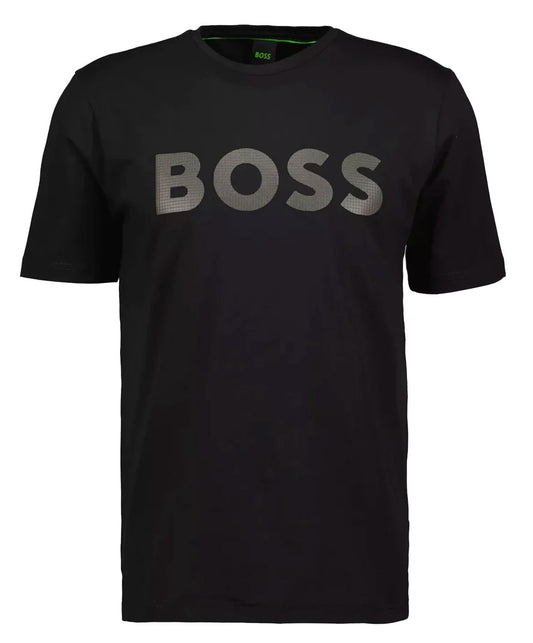 Hugo Boss Mens Tee Short Sleeve Crew Neck Cotton T-Shirt 8 001-Black