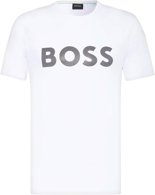 Hugo Boss Men Tee Short Sleeve Crew Neck Cotton T-Shirt 8 100-White