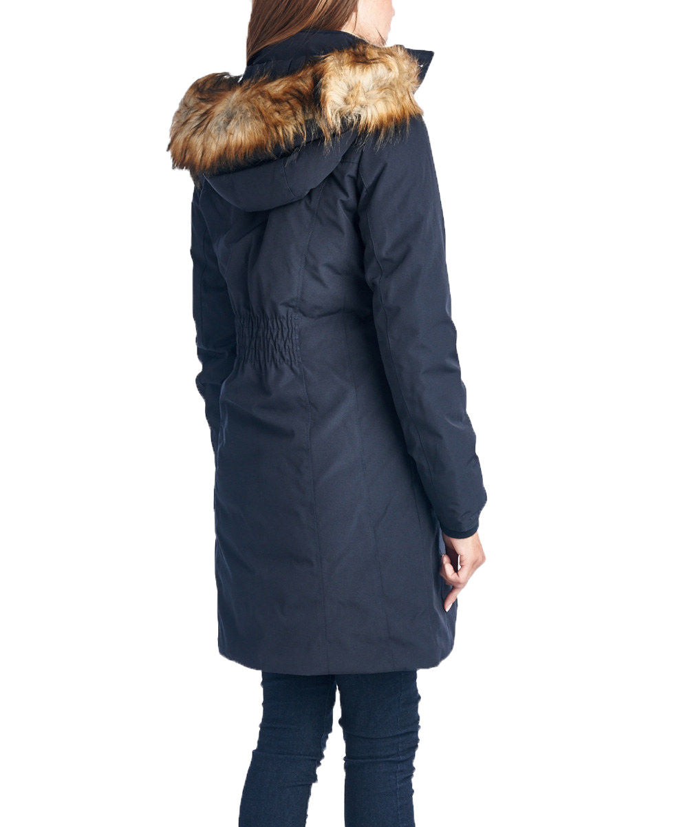 MICHAEL MICHAEL KORS Womans Navy Blue Faux Fur Hooded Puffer Down Coat Parka model