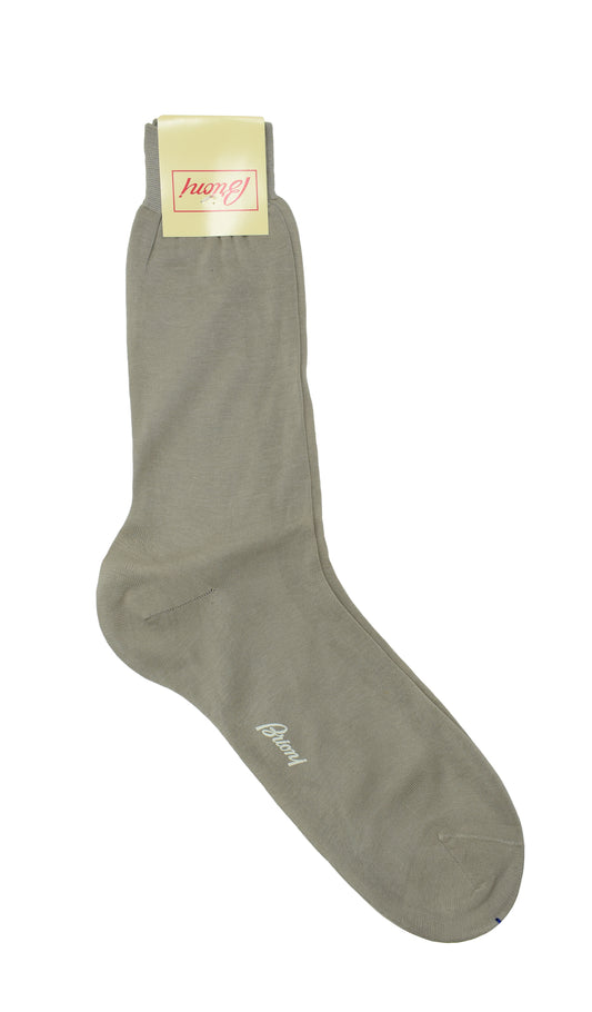 Brioni Men's Taupe 100% Cotton Socks Solid